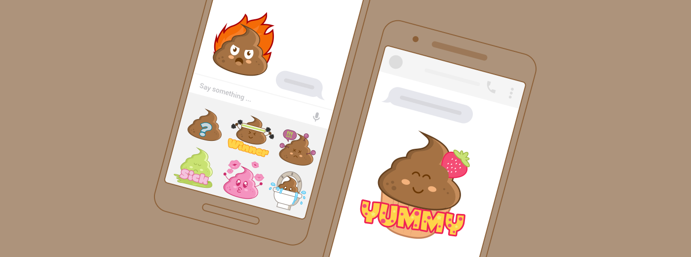 Messenger stickers poop